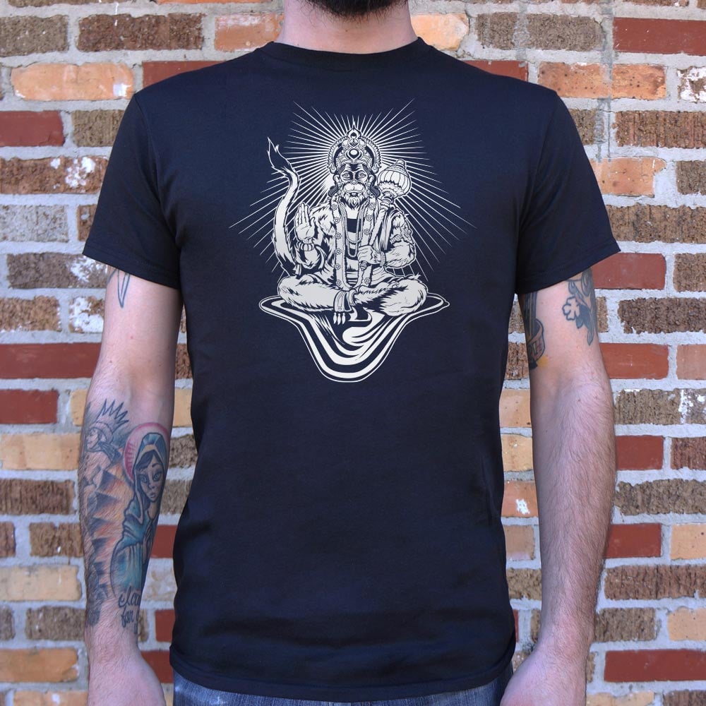 Hanuman Monkey God Sitting with Mace and Blessing Hand