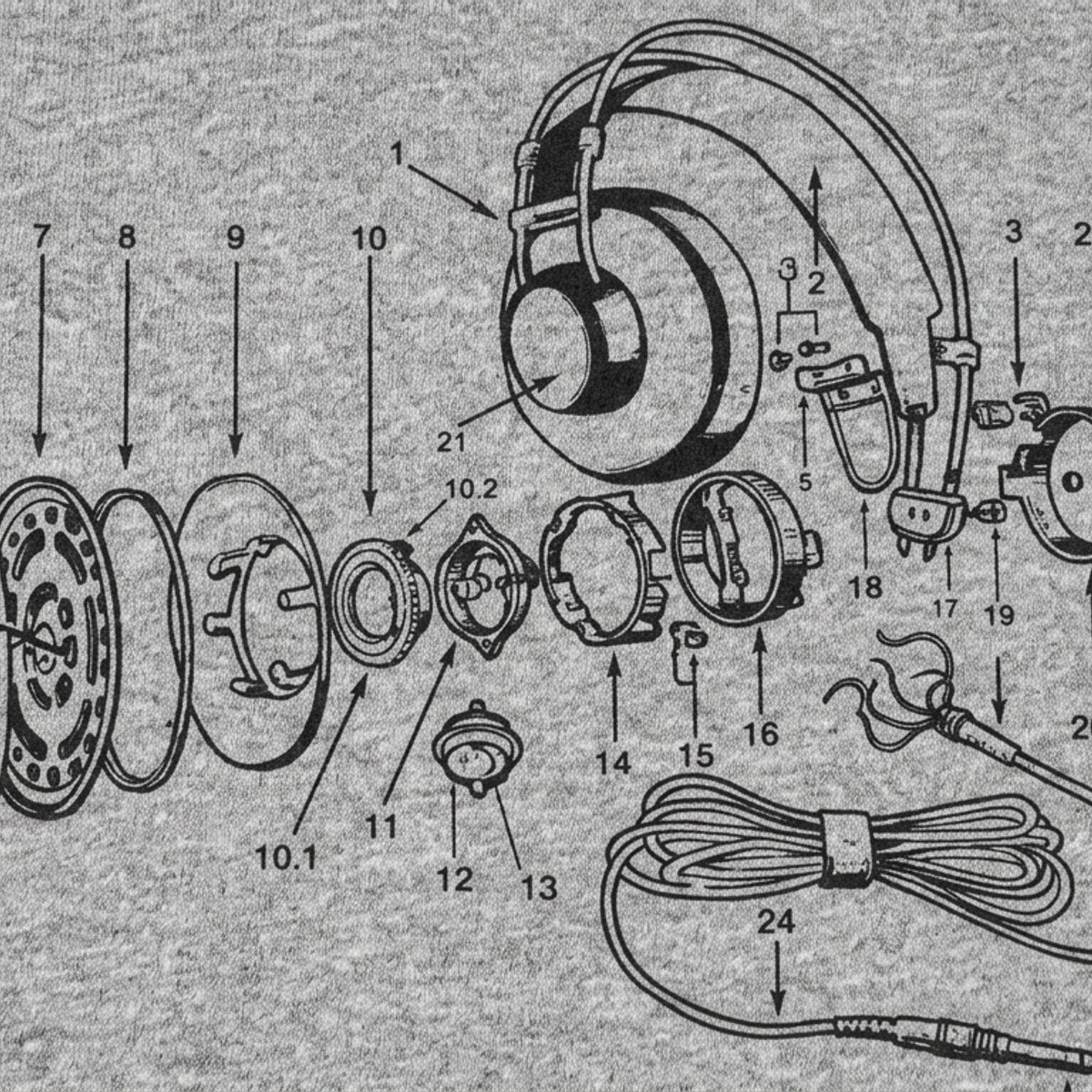 Headphone Anatomy Exploded Parts Diagram