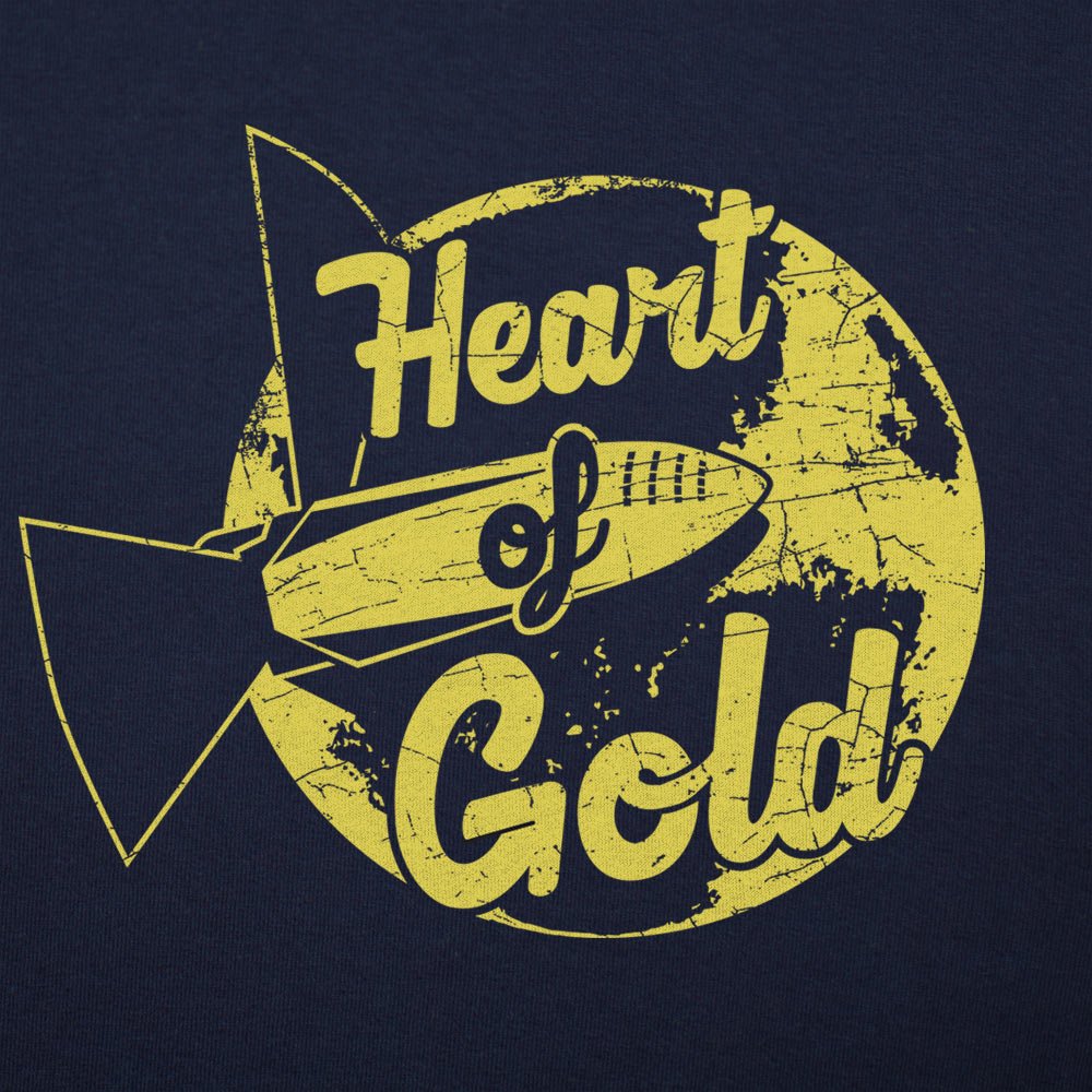 Heart Of Gold Retro Rocket Ship Emblem