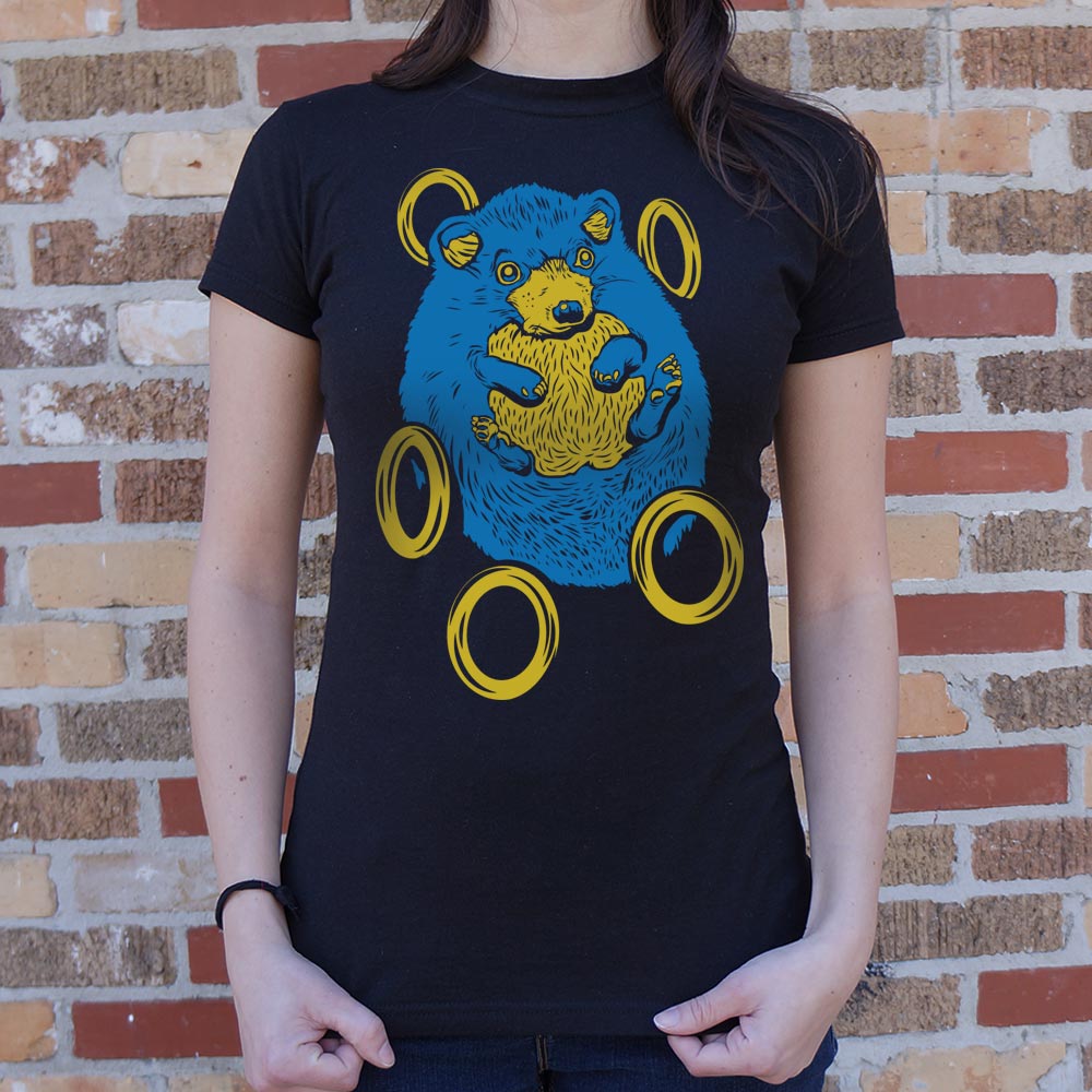 Sad Hedgehog Surrounded by Falling Gold Rings