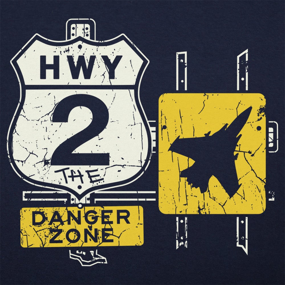 Highway 2 Danger Zone Fighter Jet Road Sign