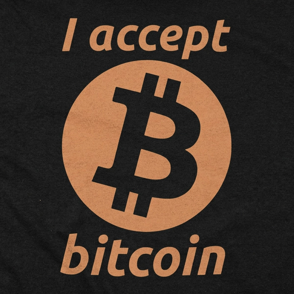I Accept Bitcoin Cryptocurrency Symbol