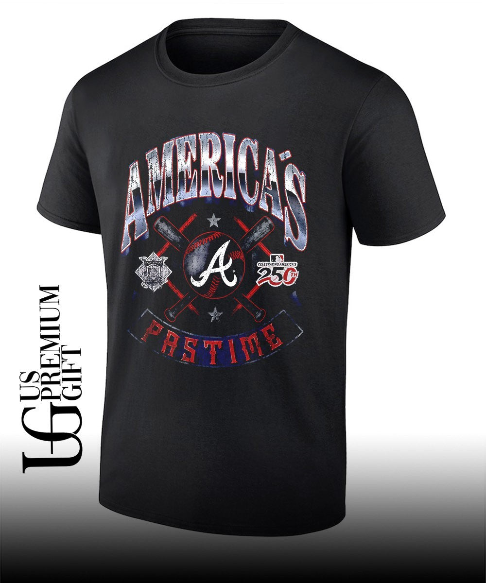 Atlanta Braves baseball Americana 250th Pastime celebrating logo shirt