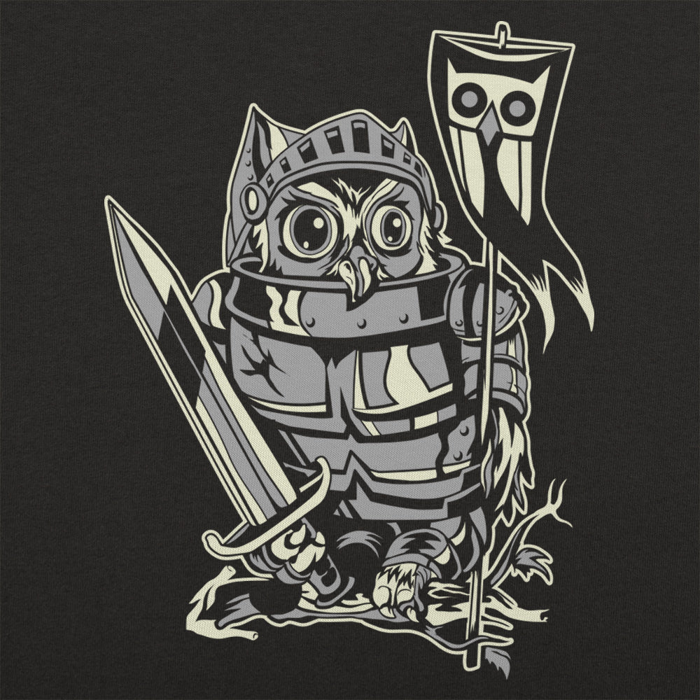 Knight Owl Medieval Armored Owl with Sword and Banner