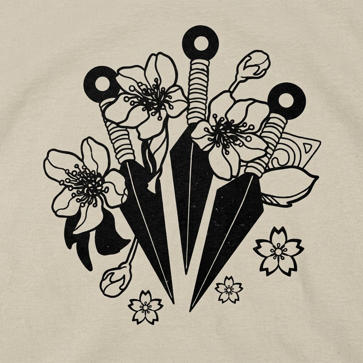 Kunai Blades with Cherry Blossoms