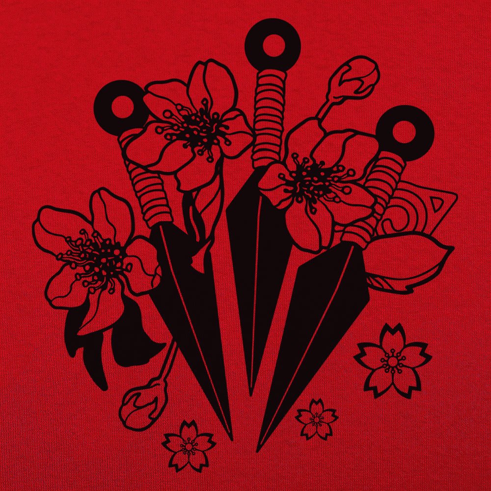 Kunai Blades with Cherry Blossoms