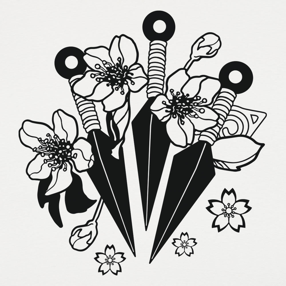 Kunai Blades with Cherry Blossoms