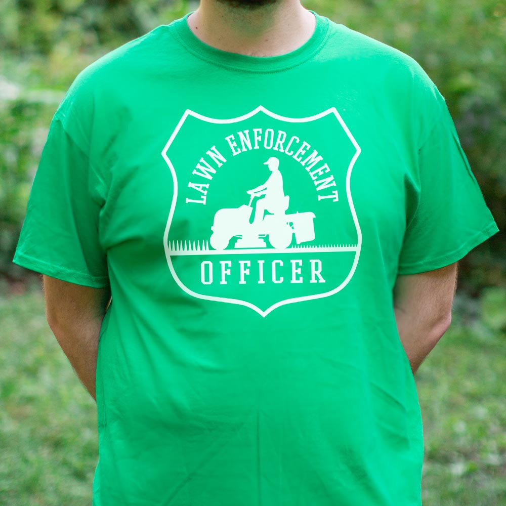 Lawn Enforcement Officer Badge with Riding Mower