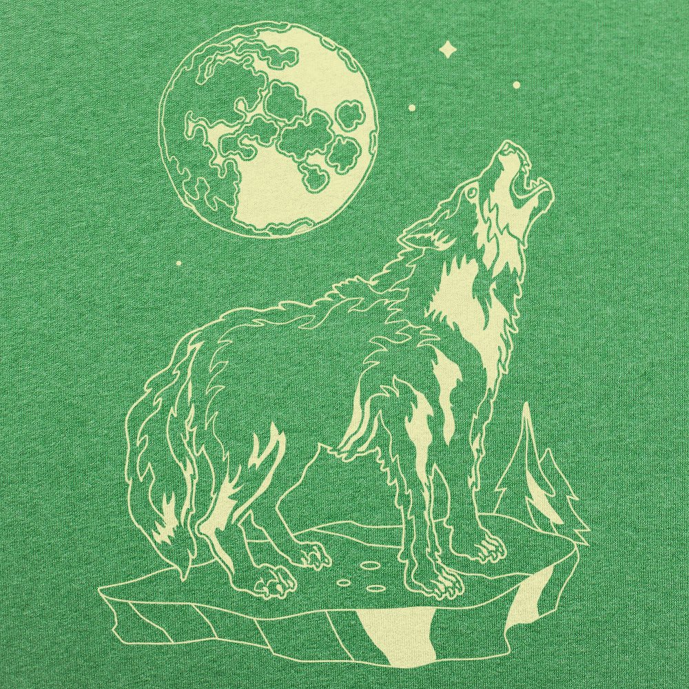 Lone Wolf Howling at the Full Moon