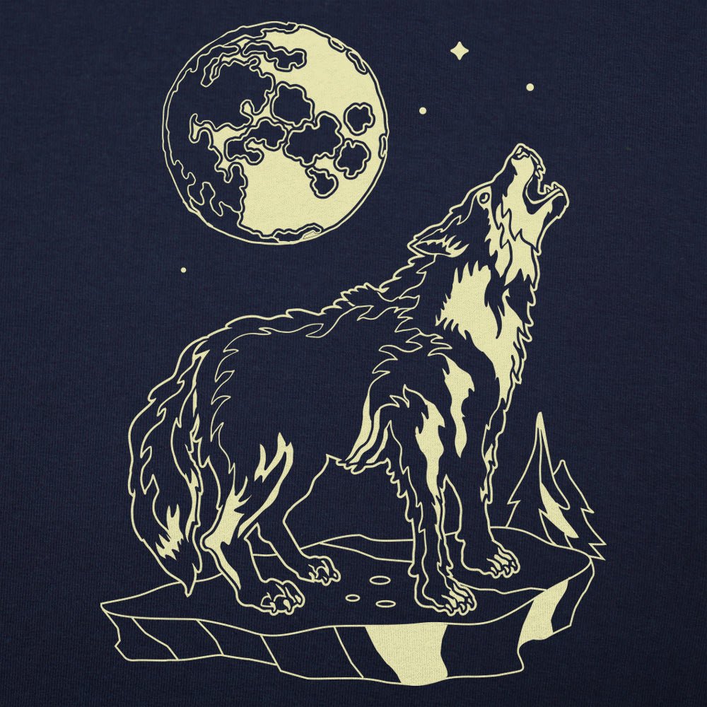 Lone Wolf Howling at the Full Moon