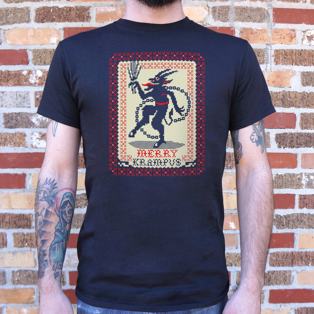 Merry Krampus Christmas Demon in Ugly Sweater Pattern