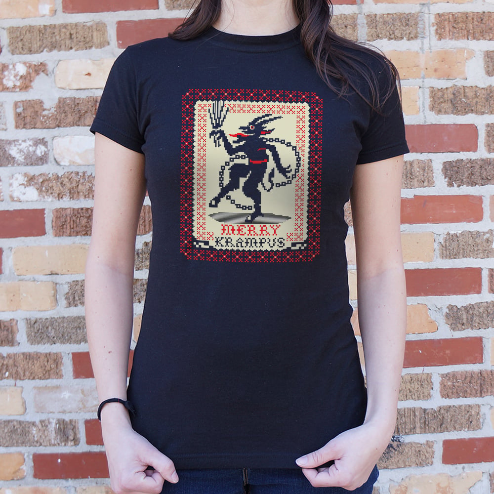 Merry Krampus Christmas Demon in Ugly Sweater Pattern