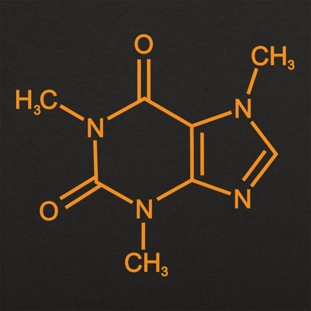 Mighty Caffeine Molecule Chemical Structure Diagram