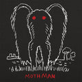 Mothman Cryptid with Glowing Red Eyes