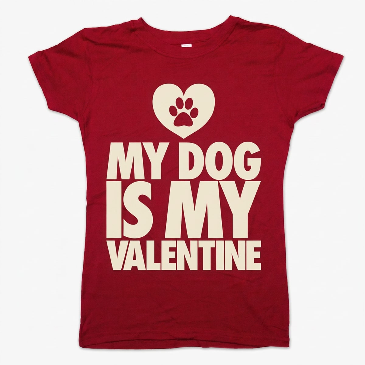 My Dog Is My Valentine Paw Print Heart Design