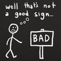 Not A Good Sign Stick Figure Sees Bad Sign