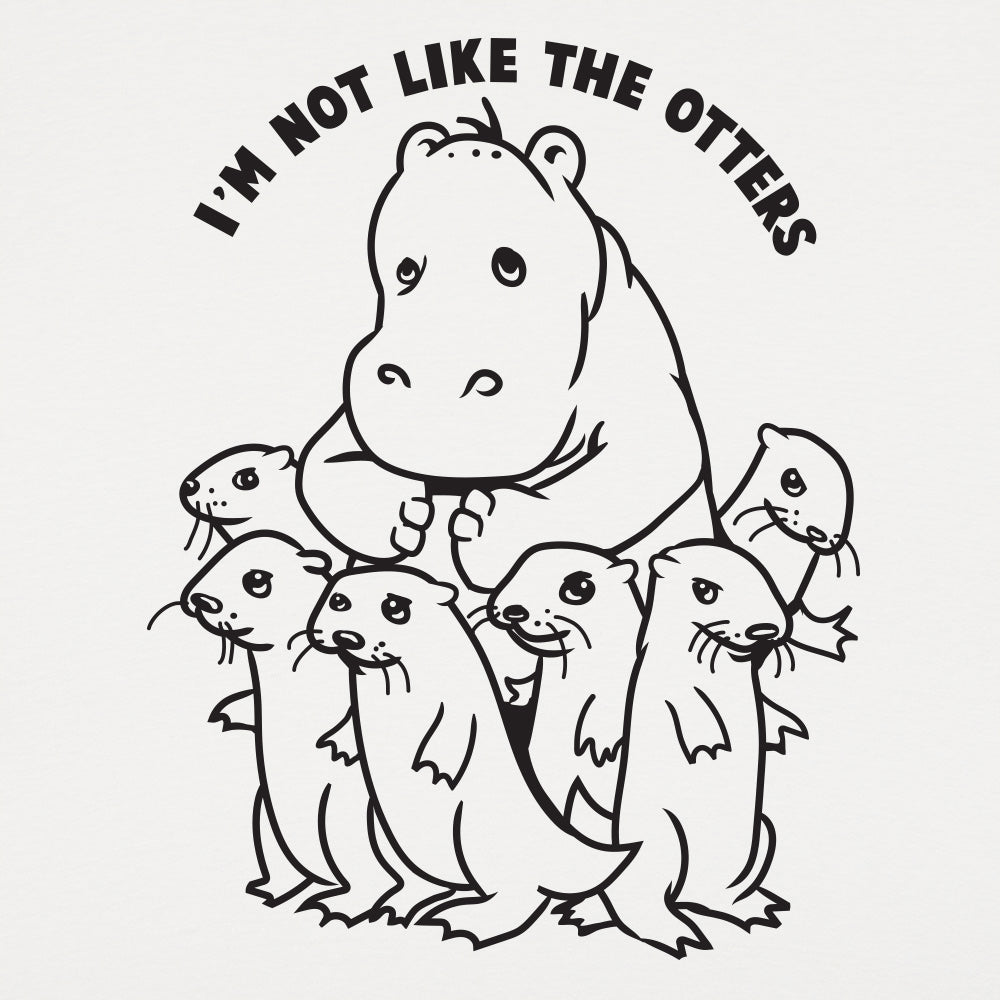 Not Like The Otters Hippo Surrounded by Otters