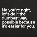 No You're Right, Let's Do It the Dumbest Way Possible