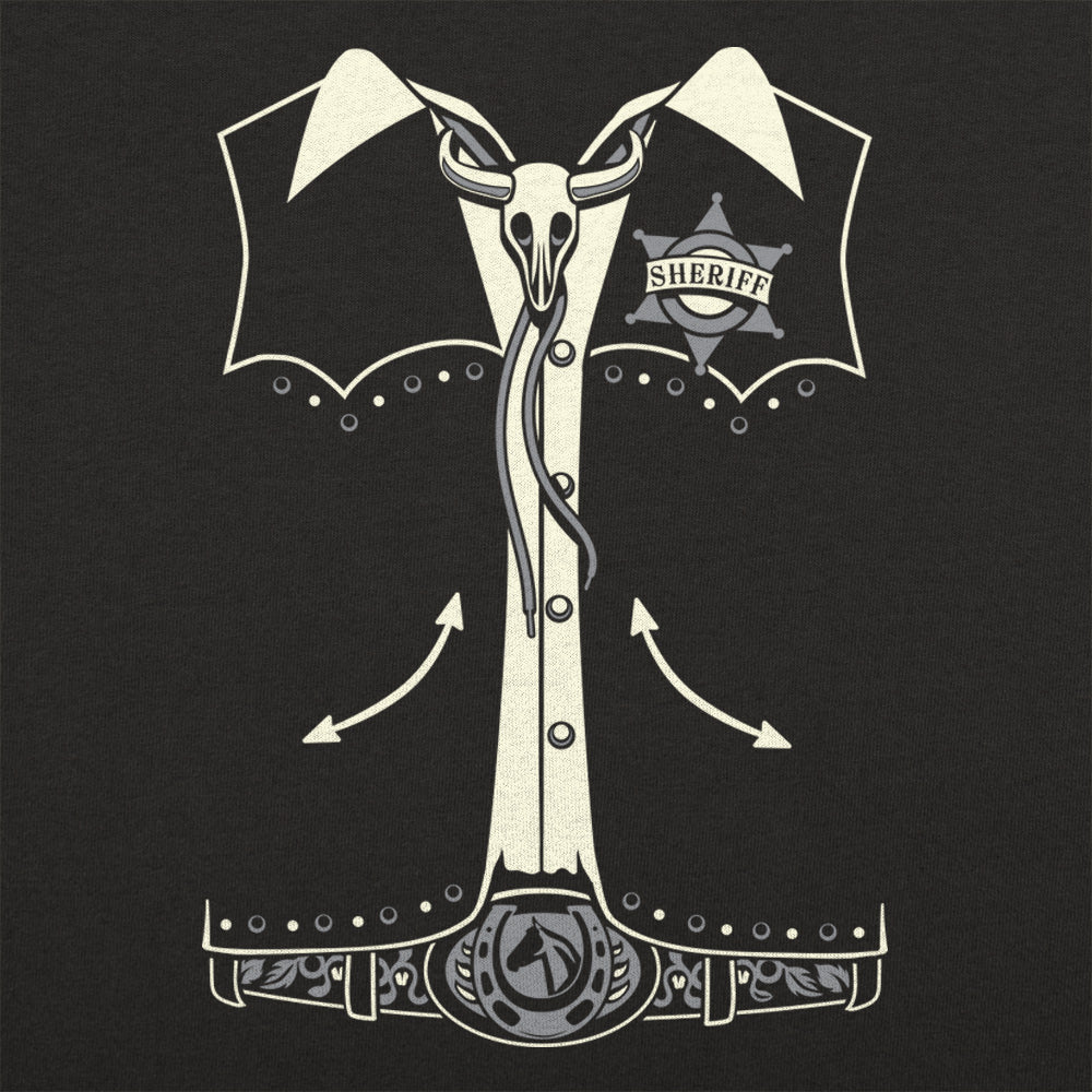 Old Time Sheriff Western Costume with Badge and Bolo Tie