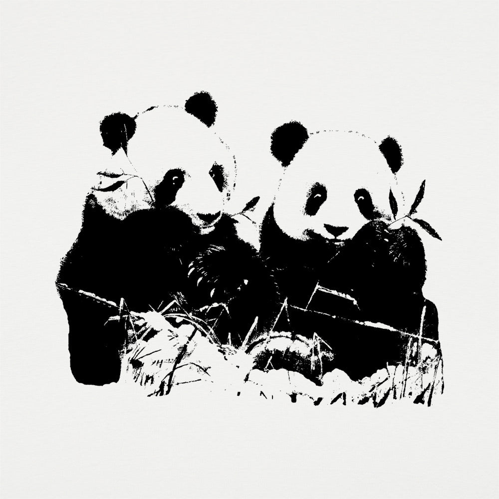 Pandamonium Two Pandas Eating Bamboo
