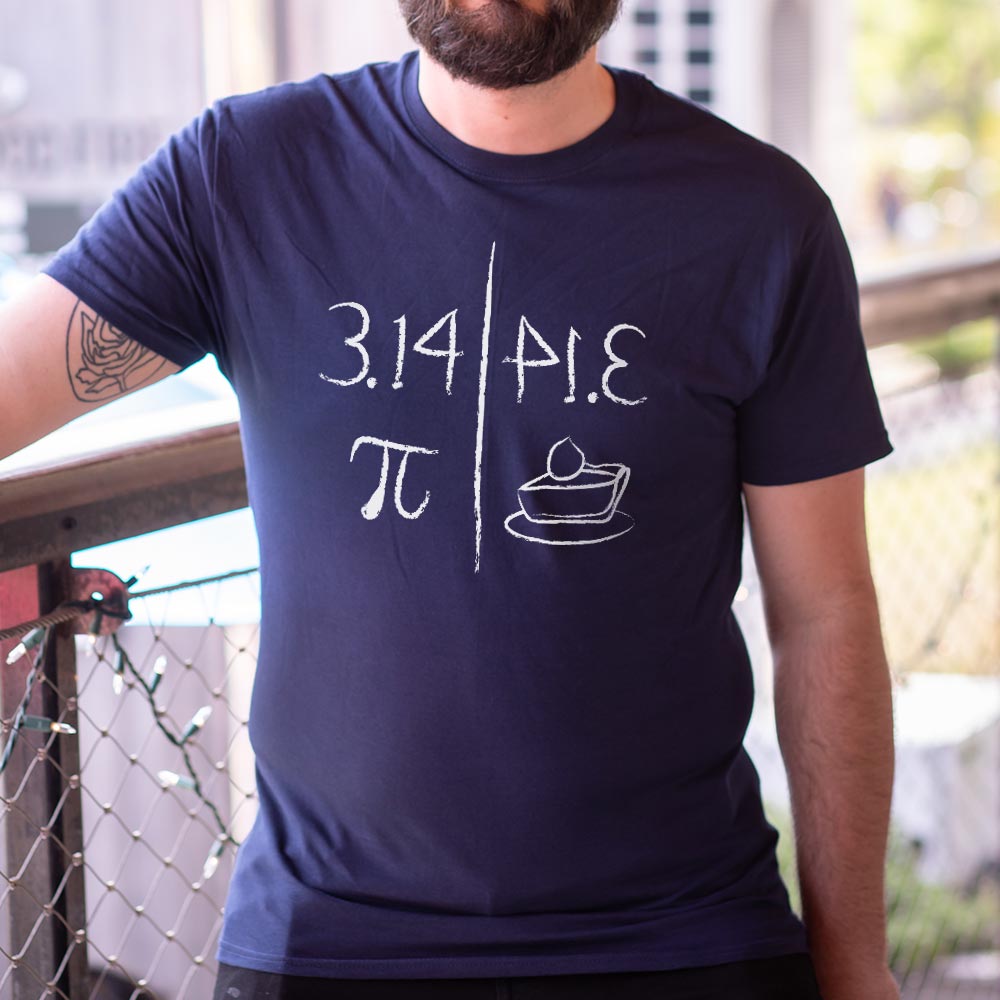 Pi Mirrors Pie 3.14 Symbol and Slice of Pie