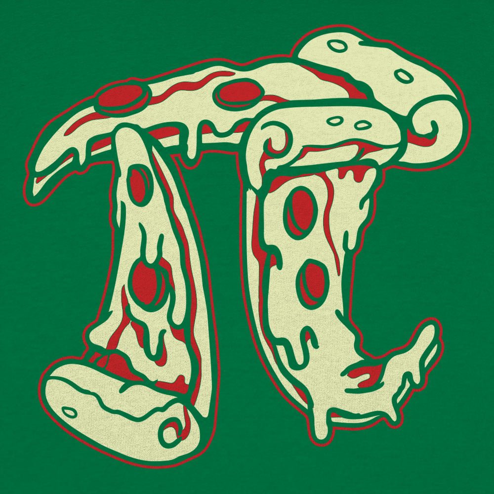 Pizza Pi Symbol Made of Pizza Slices