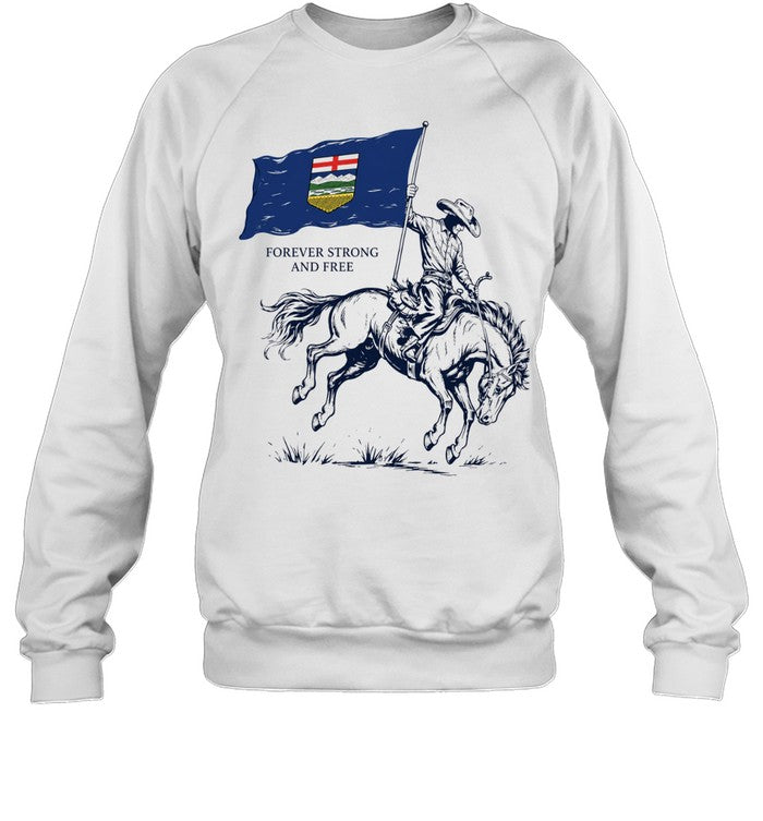 Cowboy Alberta Flag Forever Strong and Free Western Province Canada Alberta Shirt