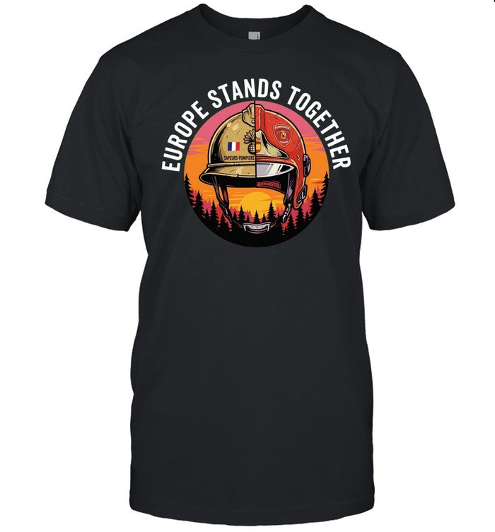 Europe Stands Together Firefighter Helmet Shirt