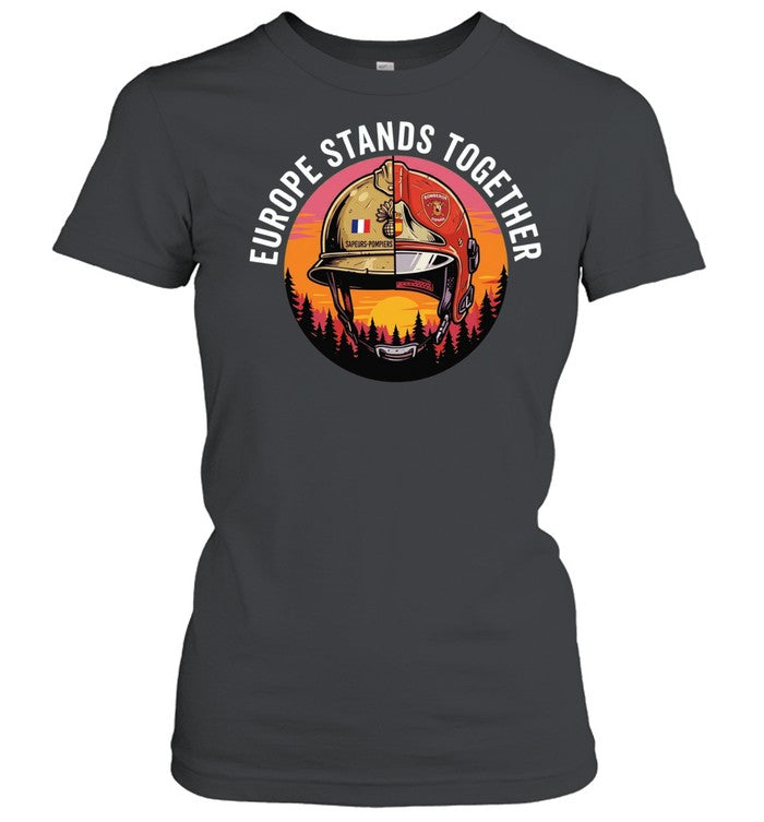 Europe Stands Together Firefighter Helmet Shirt