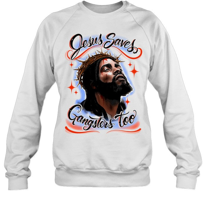 Jesus Saves Gangsters Too Christian Gangster Shirt