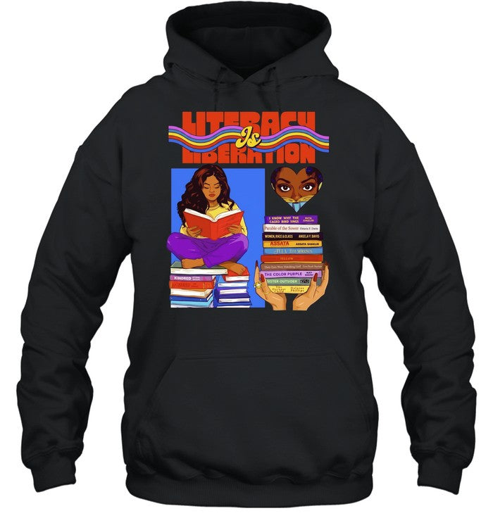 Literacy Is Liberation Black Women Reading Books Shirt