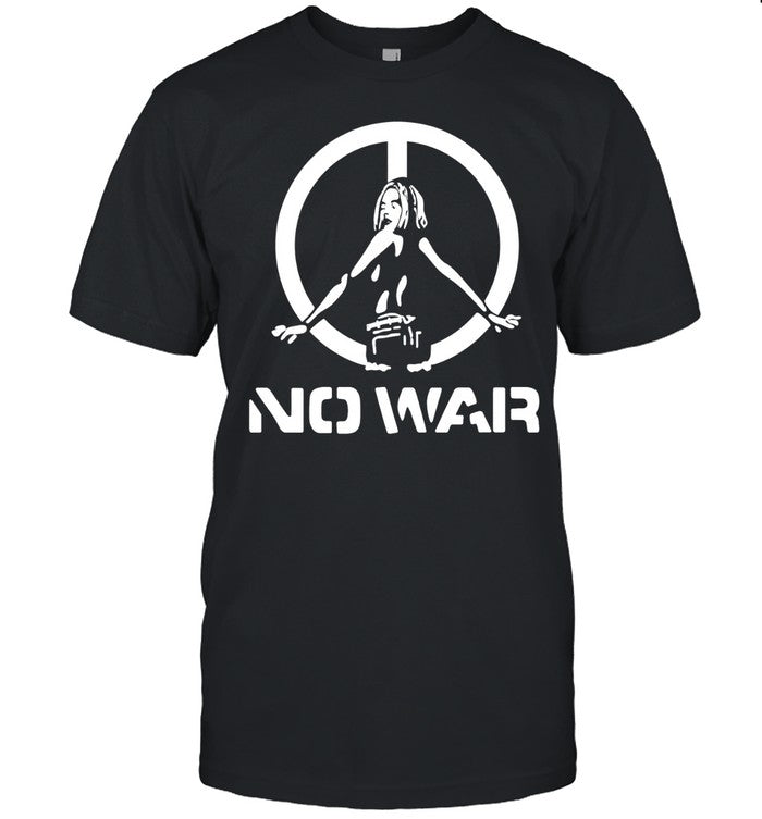 Peace symbol woman silhouette and no war Shirt