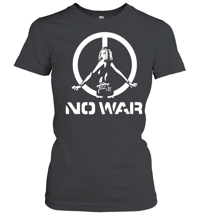 Peace symbol woman silhouette and no war Shirt