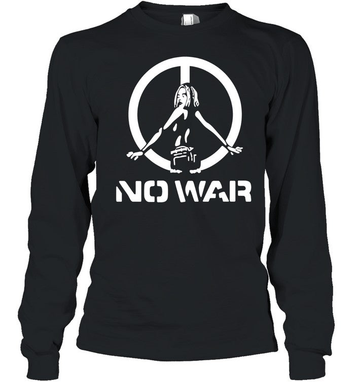 Peace symbol woman silhouette and no war Shirt