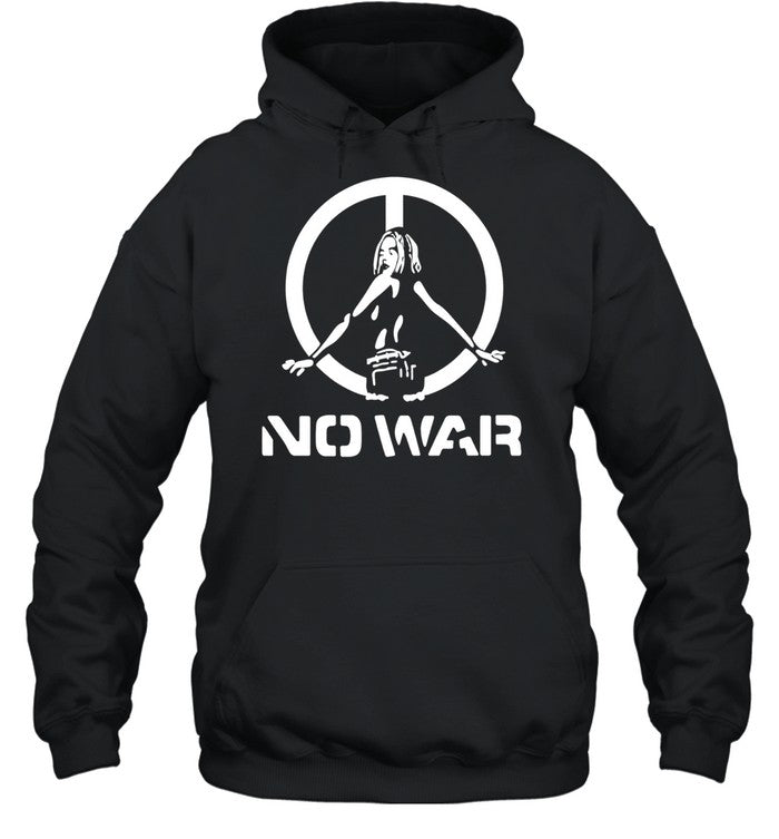 Peace symbol woman silhouette and no war Shirt