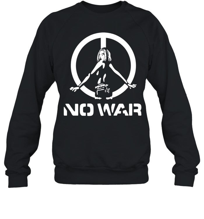Peace symbol woman silhouette and no war Shirt