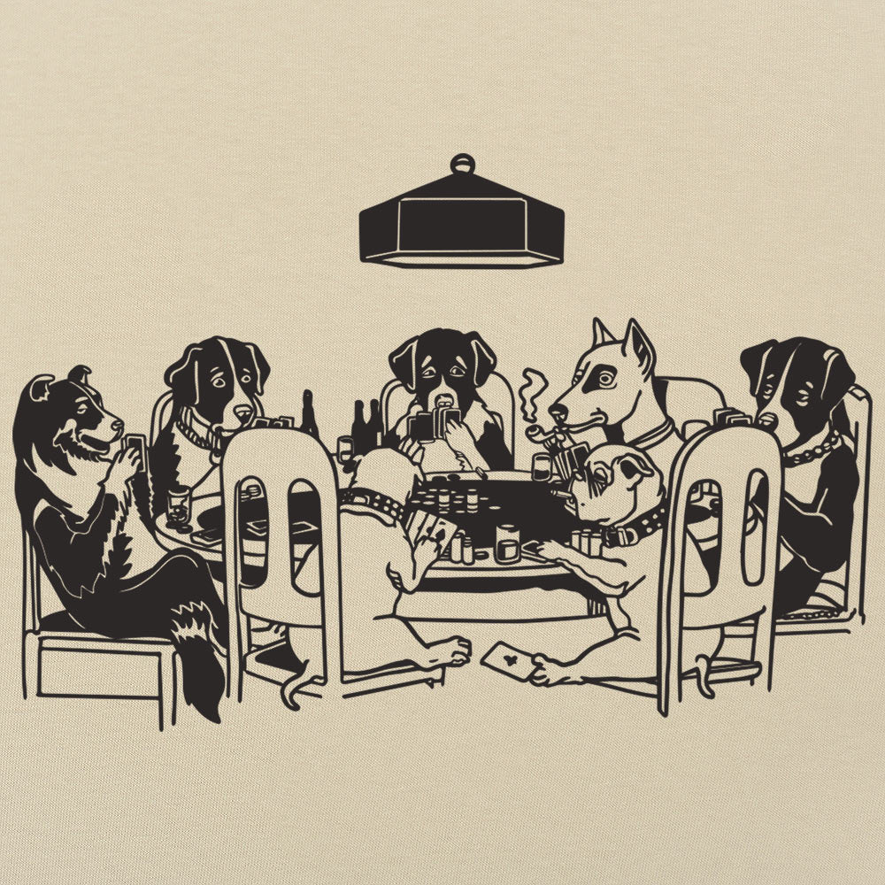 Poker Dogs Playing Cards Around the Table