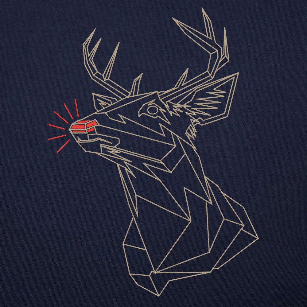 Polygon Rudolph Geometric Glowing Nose Reindeer