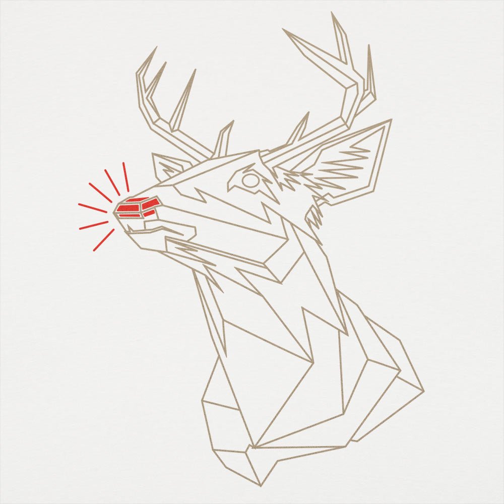 Polygon Rudolph Geometric Glowing Nose Reindeer