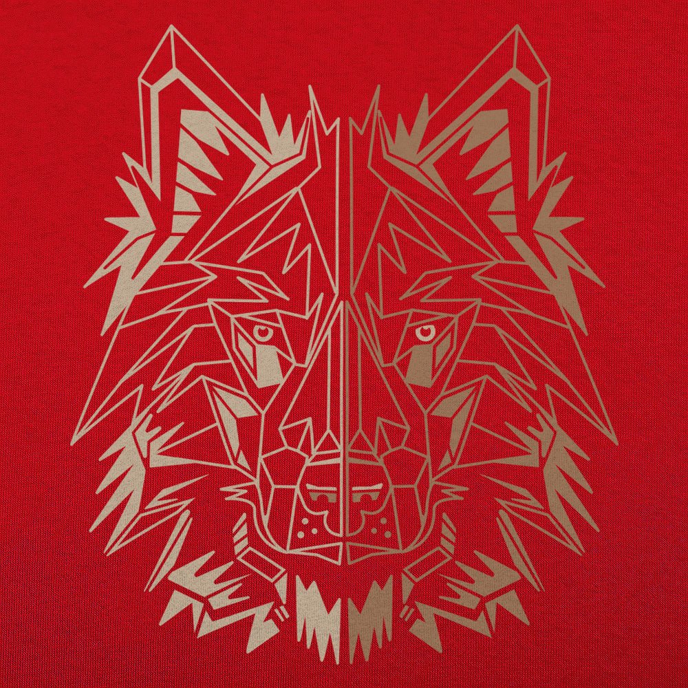 Polygon Wolf Geometric Gold Wolf Head Design