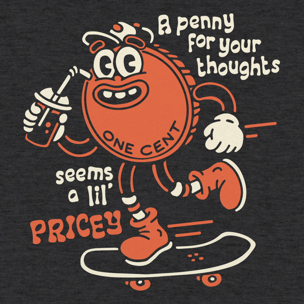 Pricey Penny - Retro Cartoon Penny Skateboarding