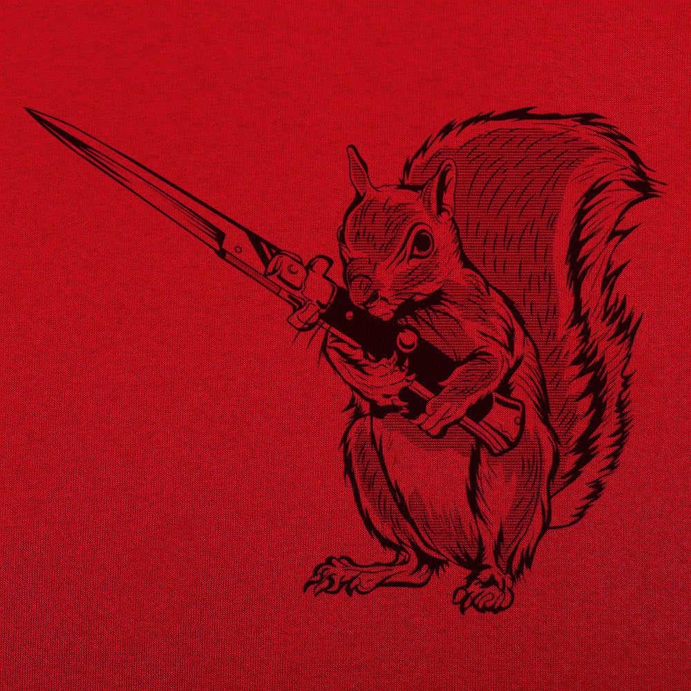 Protect Your Nuts Squirrel with Knife