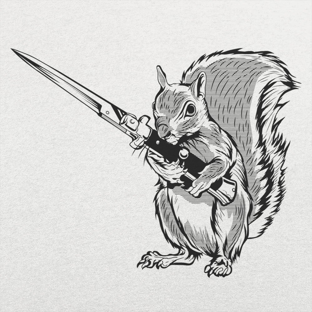Protect Your Nuts Squirrel with Knife