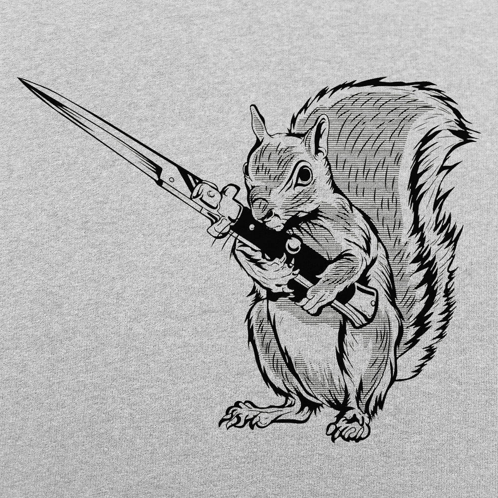 Protect Your Nuts Squirrel with Knife