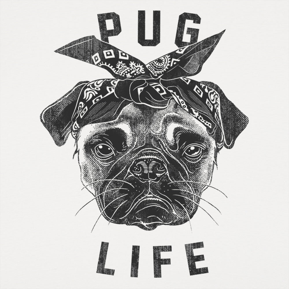 Pug Life Gangster Pug Dog with Bandana