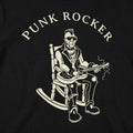 Punk Rocker Old Man in Rocking Chair with Mohawk and Guitar