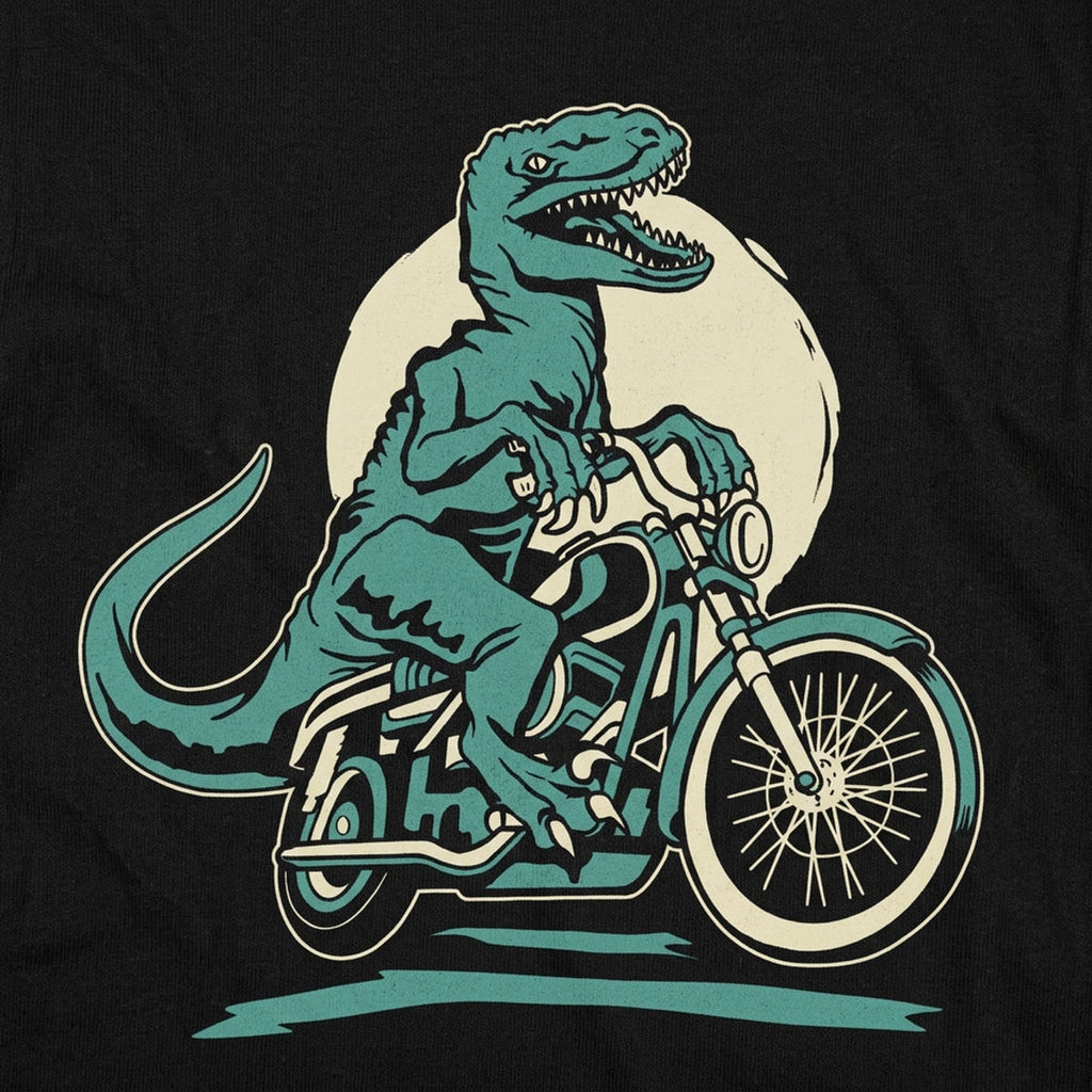 Raptor Cycle Velociraptor Riding a Motorcycle