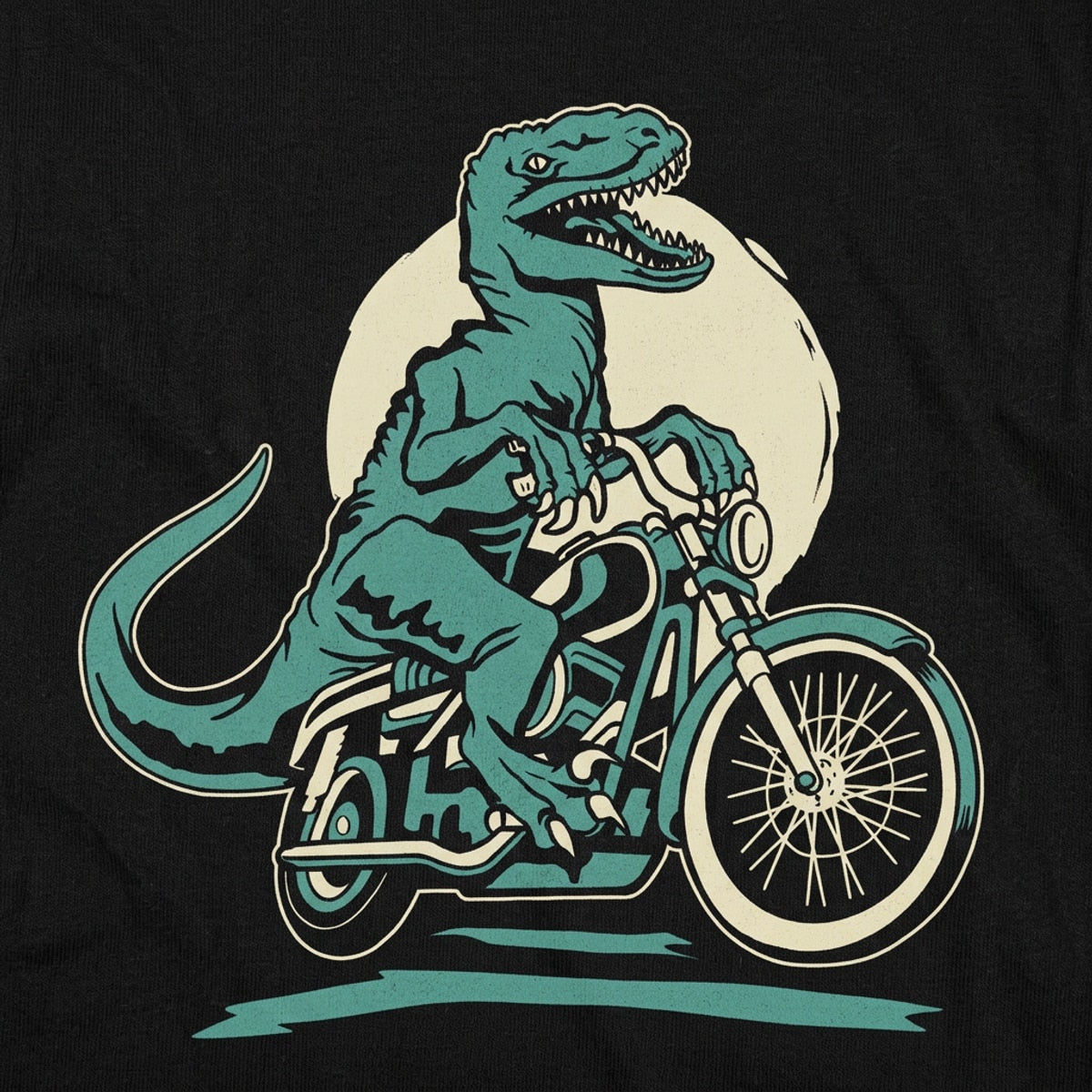 Raptor Cycle Velociraptor Riding a Motorcycle