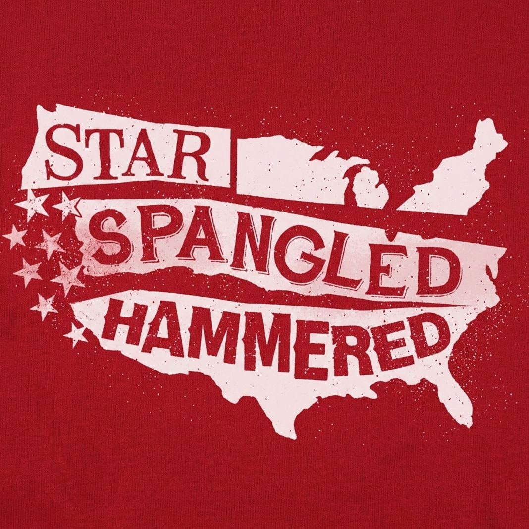 Star-Spangled Hammered USA 4th of July Drinking Design