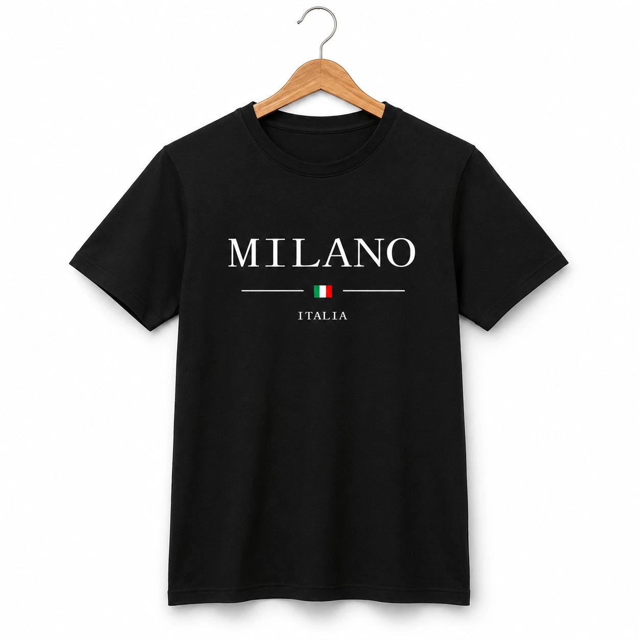 Men's Milano Italia Graphic T Shirt Crew Neck Casual Cotton Short Sleeve Tee